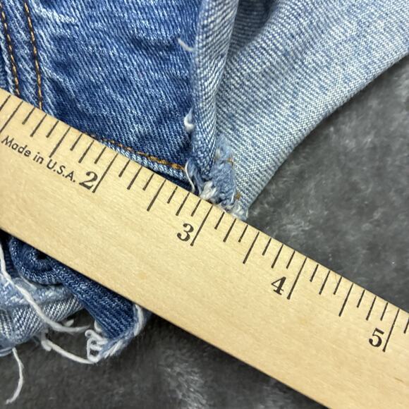 Levi's 501 Jean Shorts Womens Sz.29 Blue Daisy Duke Button Fly Distressed Denim - Picture 9 of 10